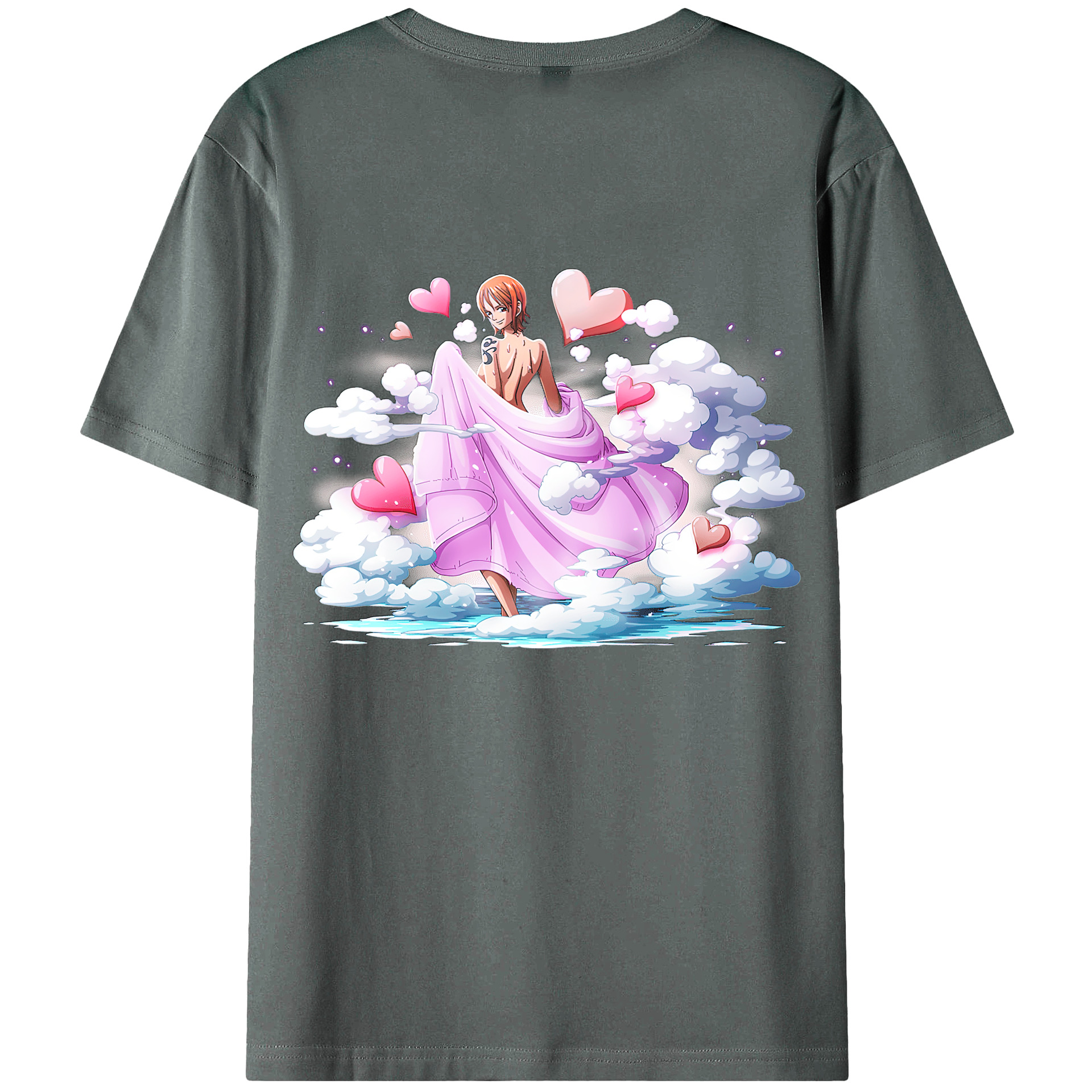 （画像用） ワンピース ナミ ONE PIECE Nami 綿100％ メンズ半袖Tシャツ（バックプリント） 通気性